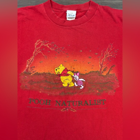 Disney Tops - Vtg Disney Store Pooh Naturalist T-Shirt Sz L Red Piglet Single Stitch USA Made